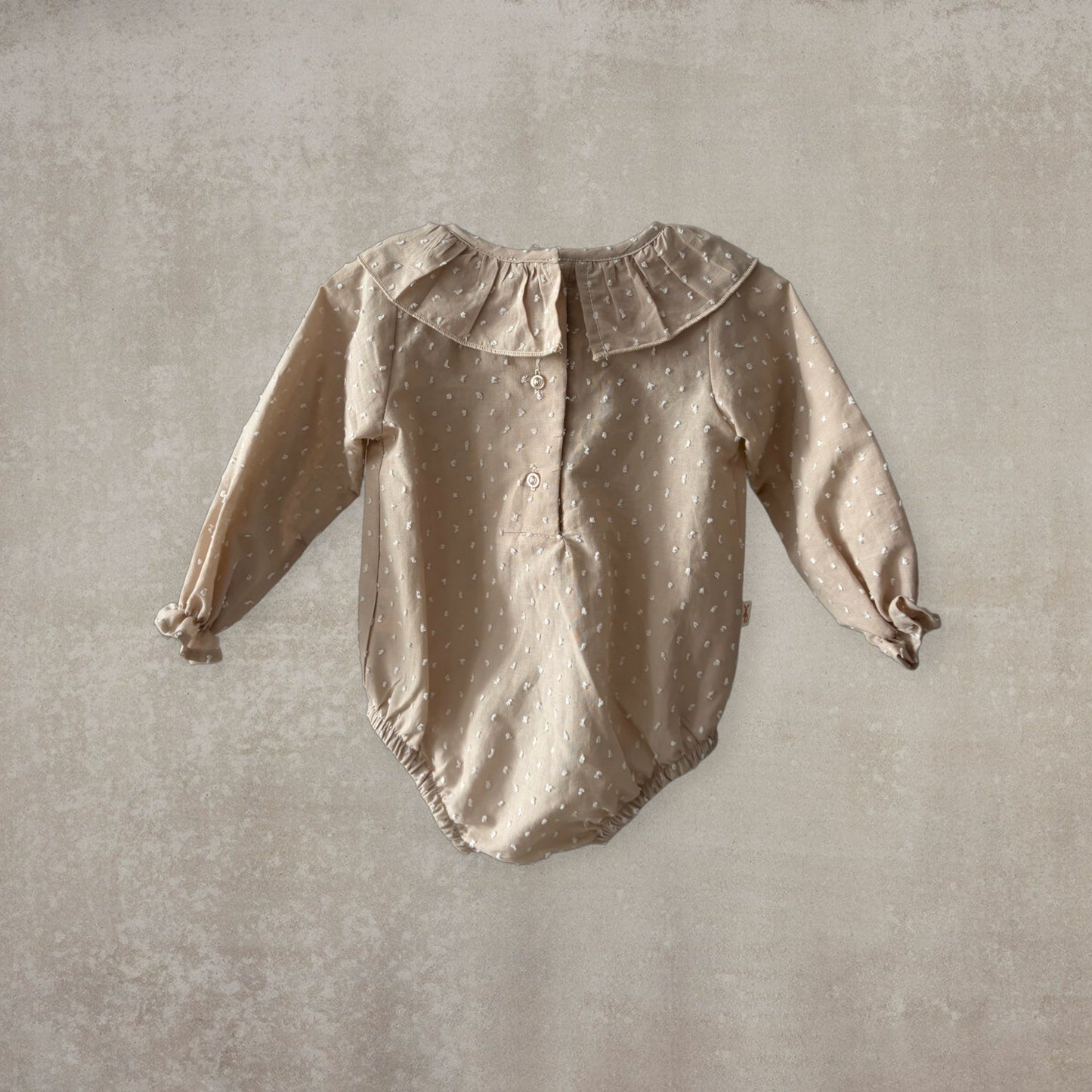 Camisa-Body de Plumeti con Cuello Bobo (Manga Larga)