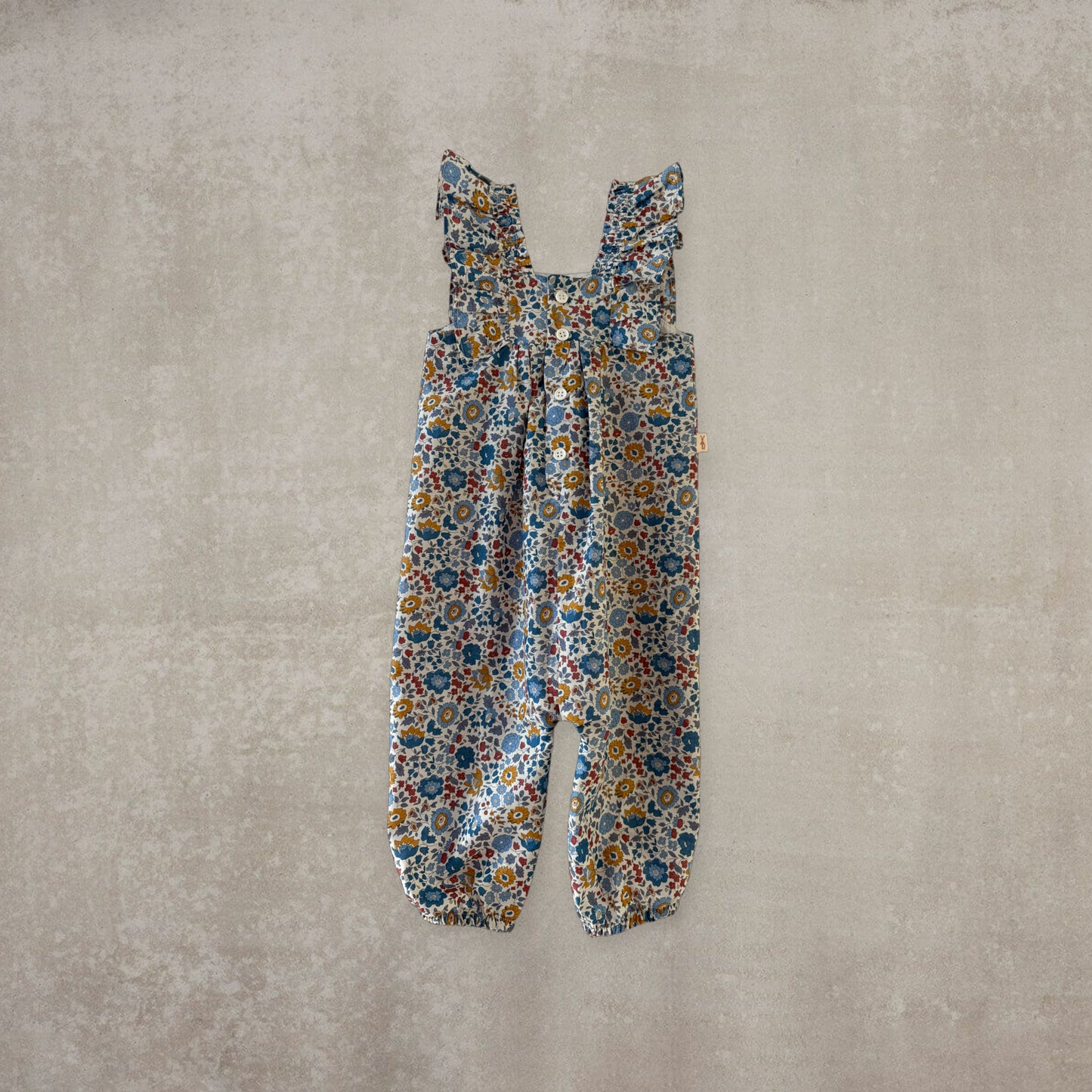 Peto Largo de Bebé con Volantes y sin Mangas - Estampado Floral