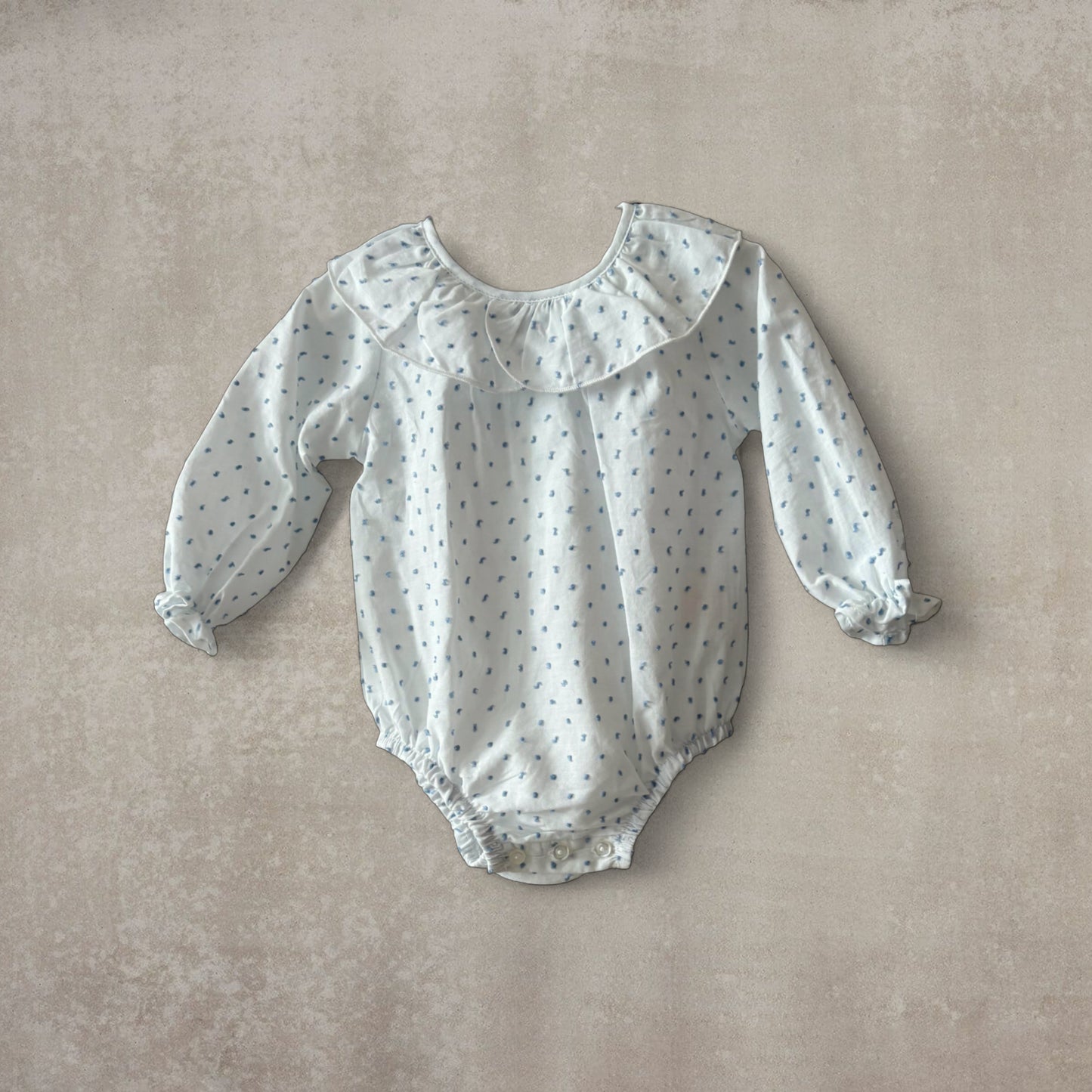 Camisa-Body de Plumeti con Cuello Bobo (Manga Larga)