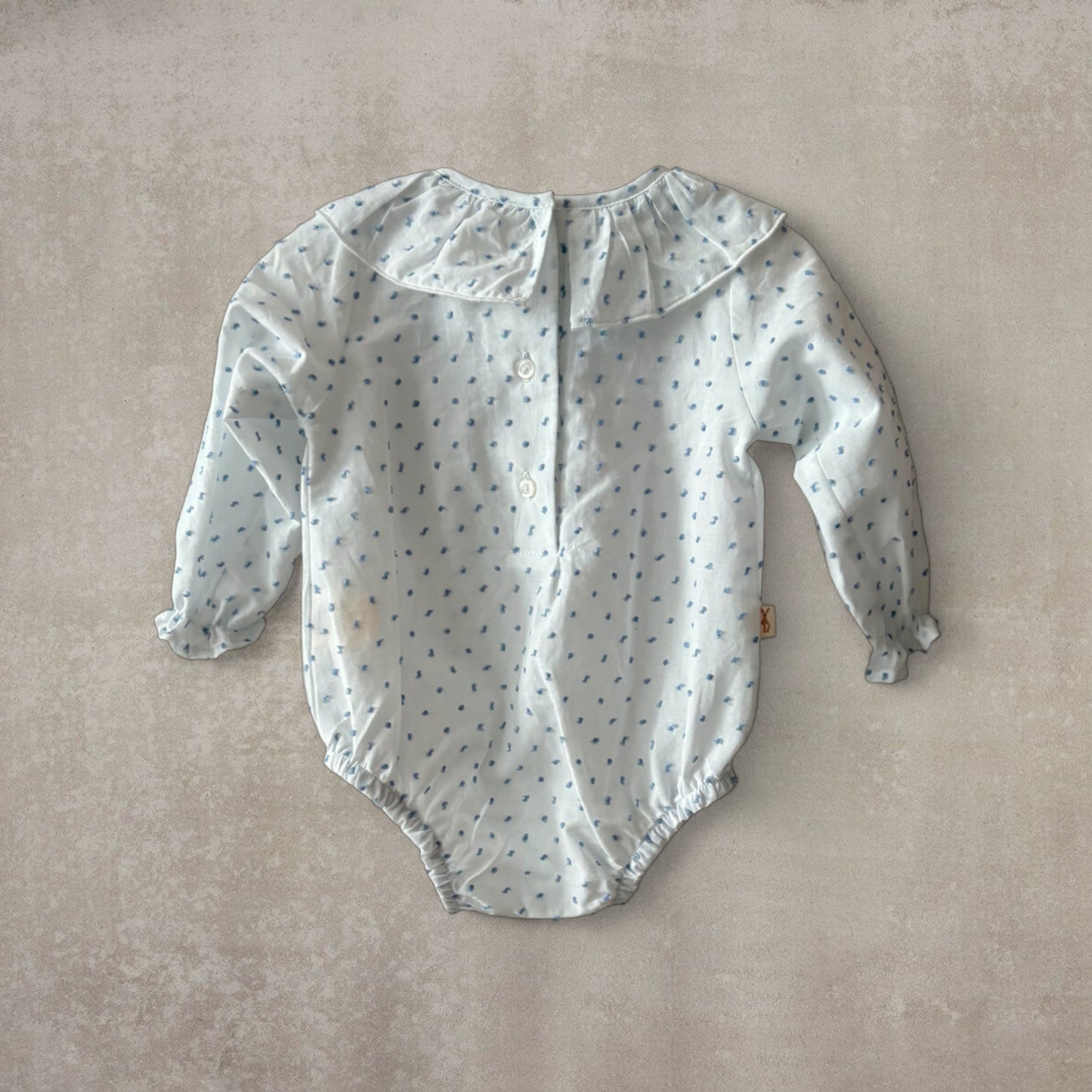 Camisa-Body de Plumeti con Cuello Bobo (Manga Larga)