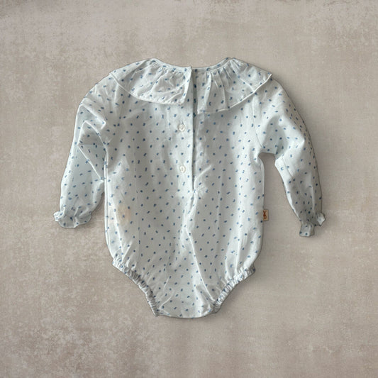 Camisa-Body de Plumeti con Cuello Bobo (Manga Larga)