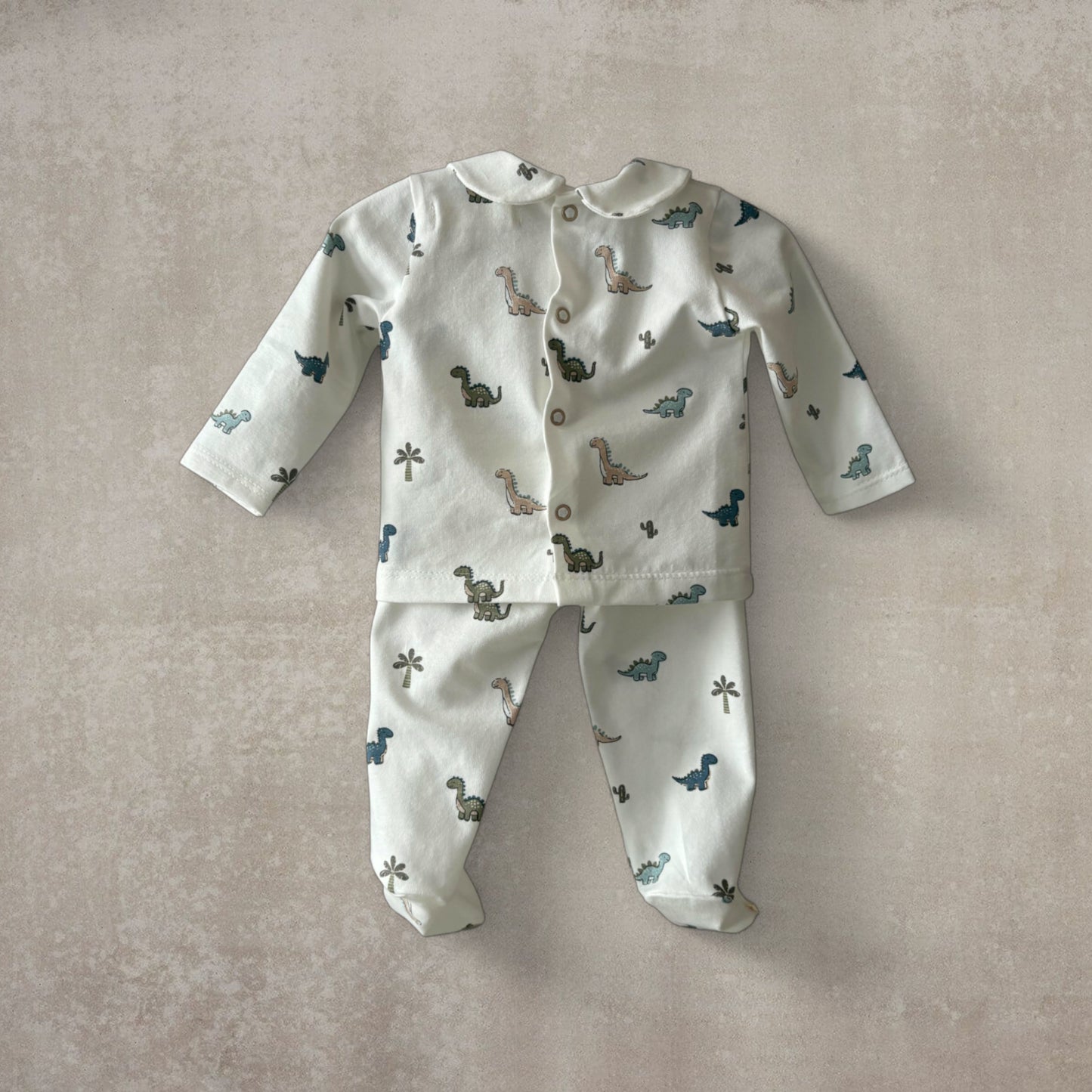 Pijama Dos Piezas de Algodón Elástico - Estampados Divertidos (Dinosaurios / Espacio)