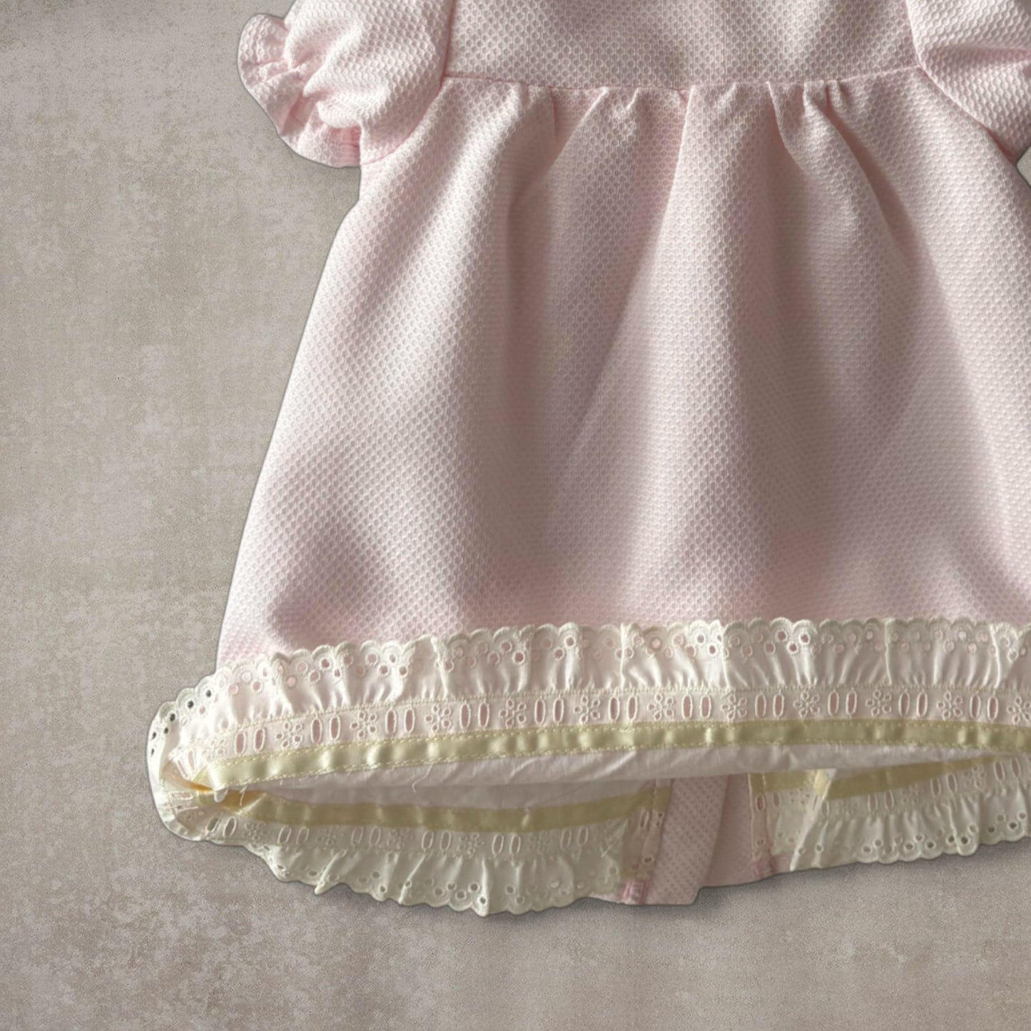 Vestido largo en piqué rosa