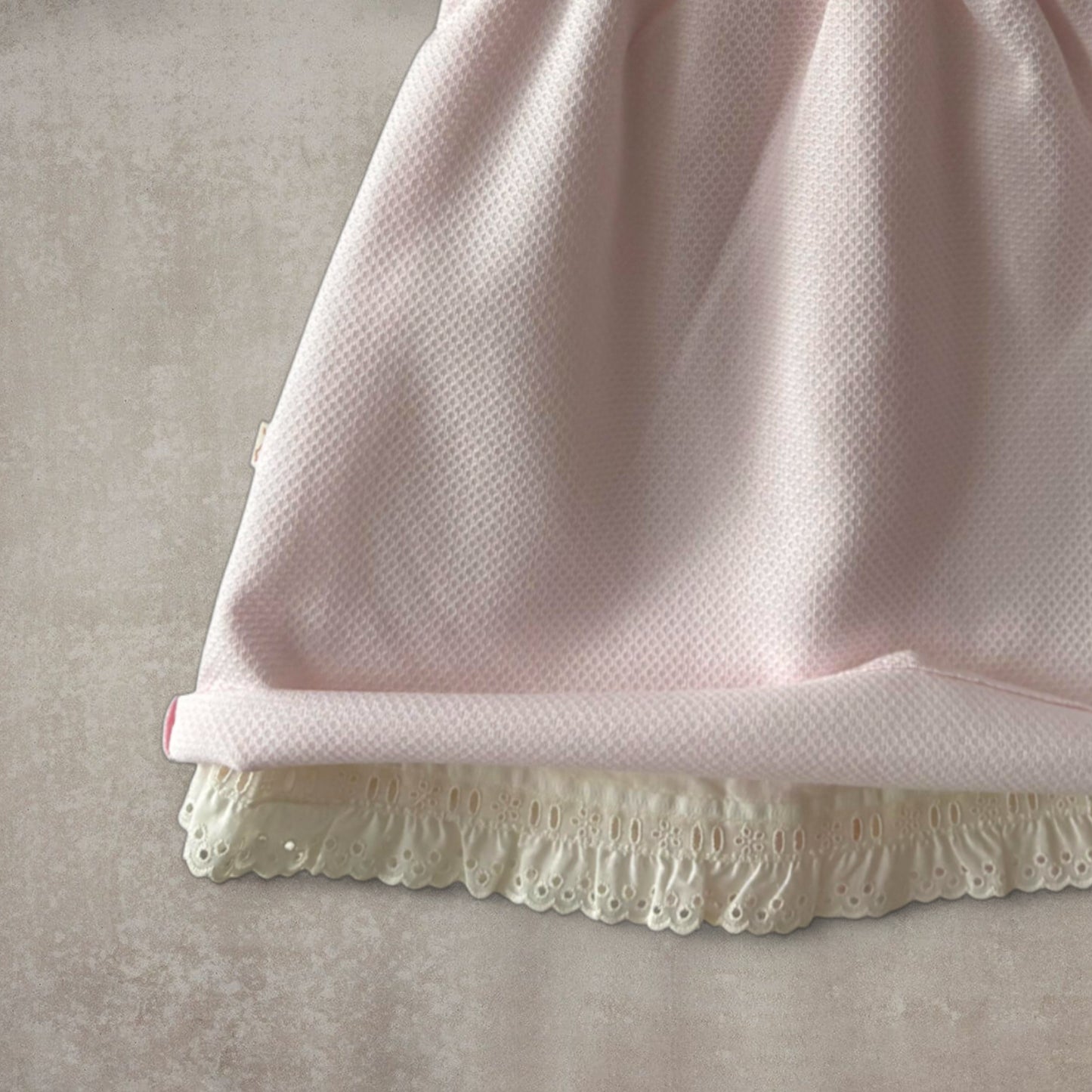 Vestido largo en piqué rosa