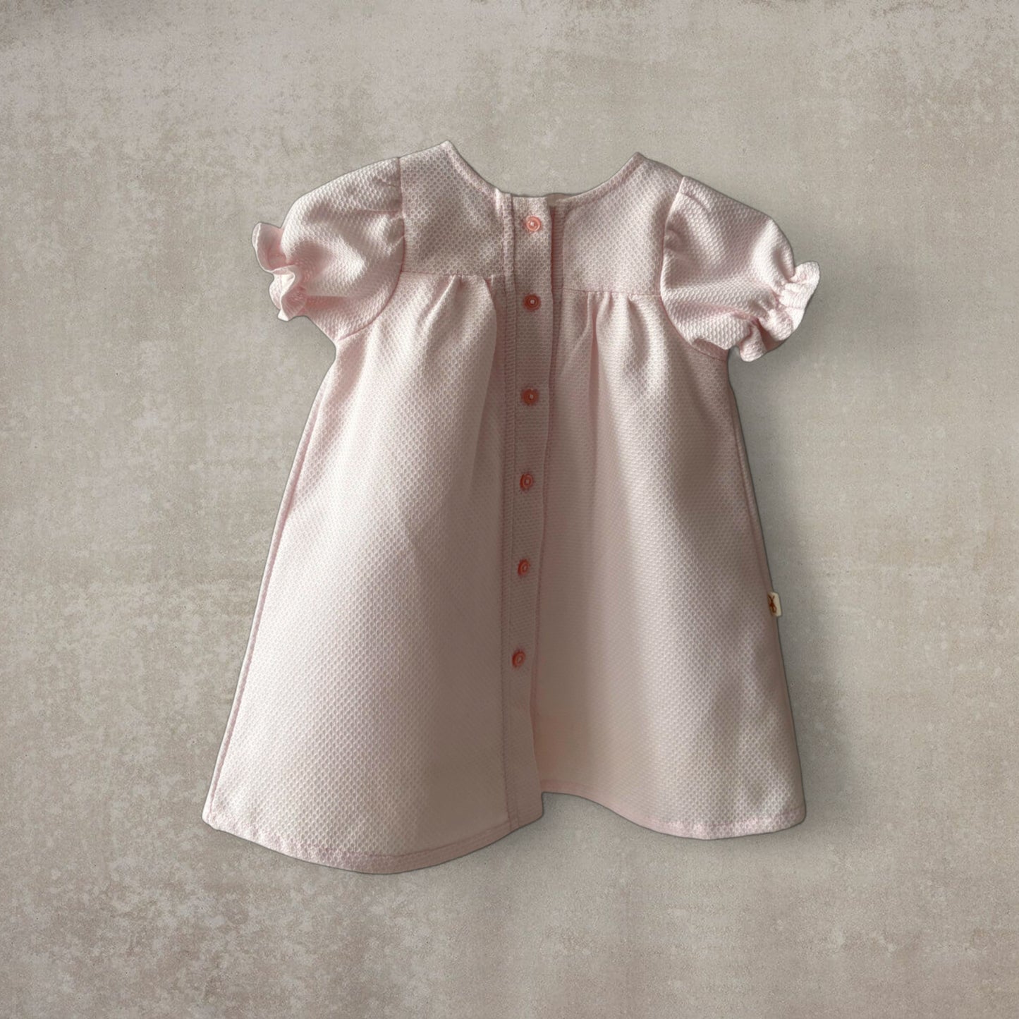 Vestido largo en piqué rosa