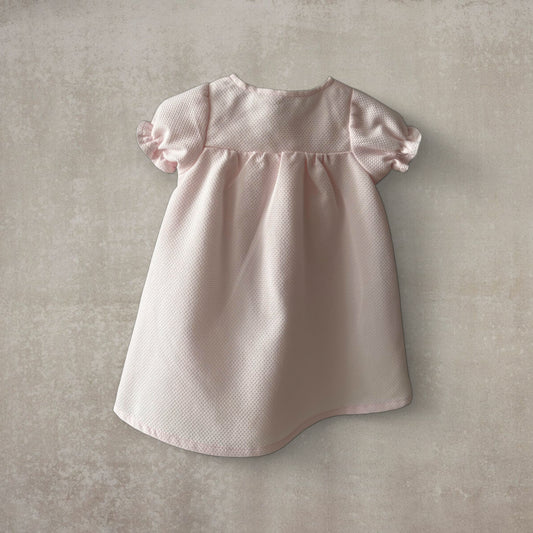 Vestido largo en piqué rosa