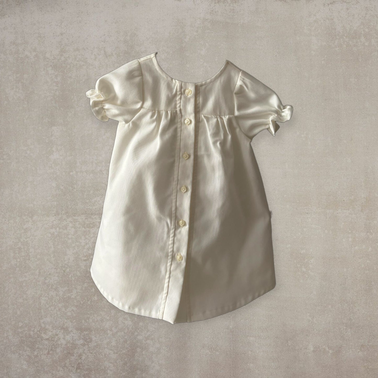 Vestido largo en piqué beige