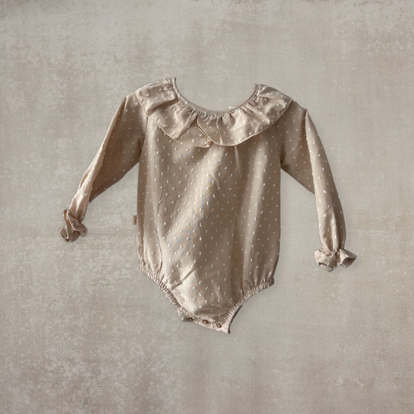 Camisa-Body de Plumeti con Cuello Bobo (Manga Larga)