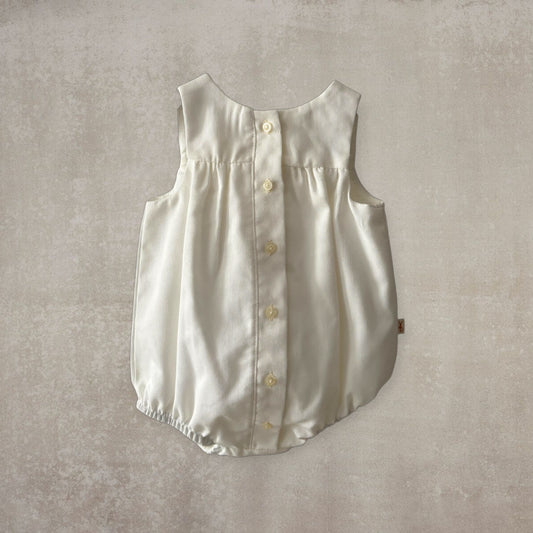 Ranita sin mangas. Piqué Beige 100% Algodón